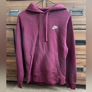 Burgundy Nike Hoodie, Unisex Small